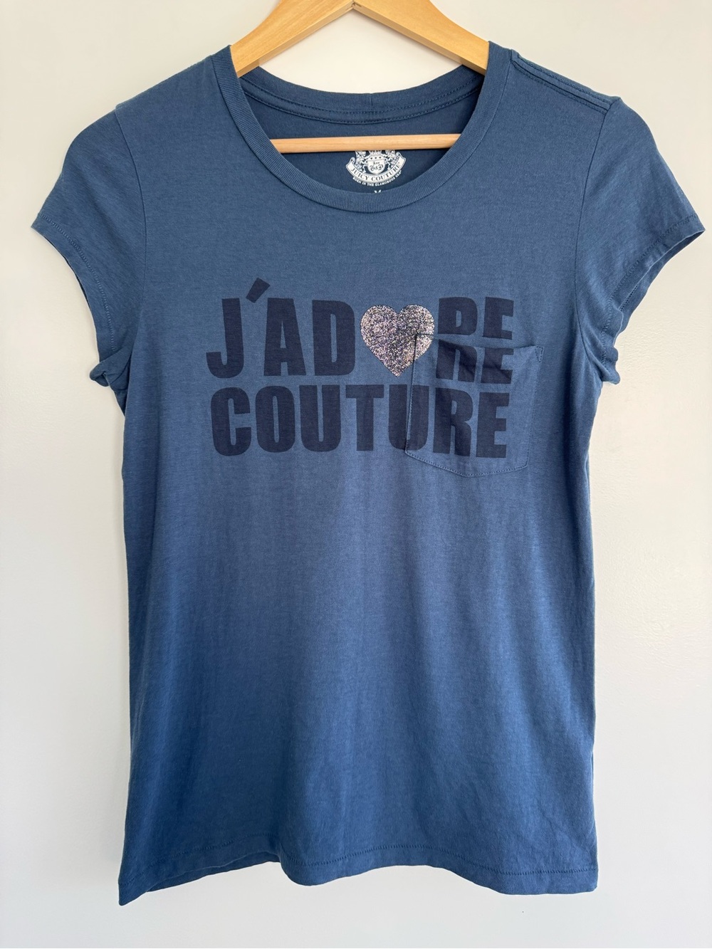 Vintage Juicy Couture J'adore Couture Graphic Tee - Navy Blue